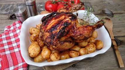 poulet rôti et pommes de terre 09082015