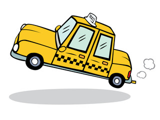 Obraz na płótnie Canvas yellow taxi cartoon vector illustration 