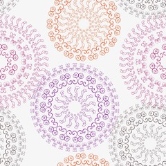 Vector Illustration of an Seamless Ornamental Pattern with Decorative Elements