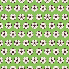 Flat Vector Seamless Sport and Recreation Pattern Soccer Footbal