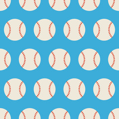 Flat Vector Seamless Sport and Recreation Baseball Pattern