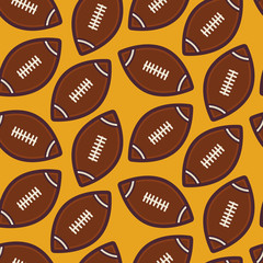 Flat Vector Seamless Sport and Recreation American Rugby Footbal