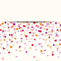 Vector Illustration of a Background with Heart Confetti