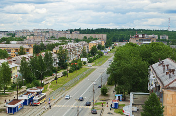 The top view on the apartment houses