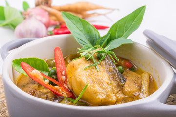Thai food fish curry