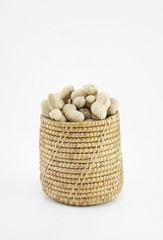 Dried peanuts in closeup 