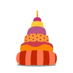 Vector Illustration of a Colorful Abstract Birthday Cake