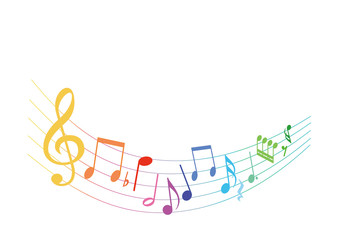 カラフルな音符　colorful notes