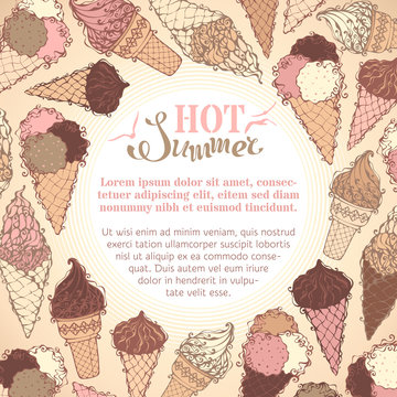 Summer ice-cream background.