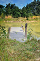 pont au bord de l'étang