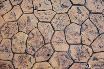Stone shape brick floor as background