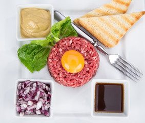 Close up of beef tartar.