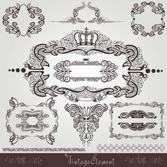 art nouveau frame label element