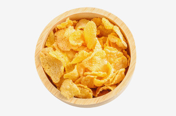 bowl of conflake on white background