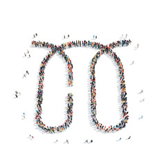 people in the form of an abstract symbol.