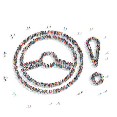 people  shape  steering wheel car