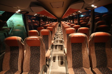 limousine and luxury bus