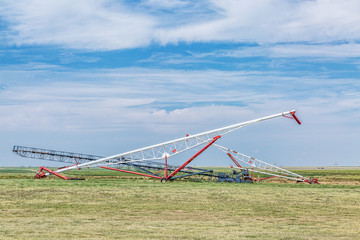 Obraz na płótnie Canvas grain conveyors in agriculture landscape