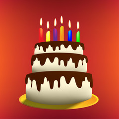 illustration of cartoon birthday cake