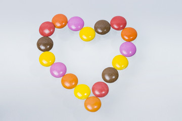 Heart shape of candies 