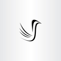 black bird icon stylized vector
