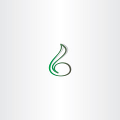 green small letter b icon vector element