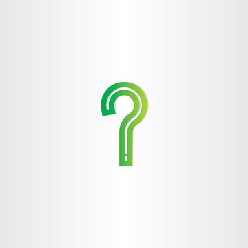 Green Question Mark Stylized Vector