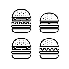 Burger icons isolated on white background