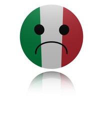 Italy sad icon with reflection illustration