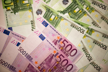Euro money banknotes background