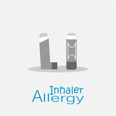 inhaler illustration over color background