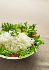 Rice with lettuce