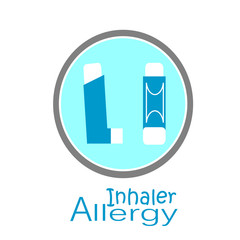 inhaler illustration over color background