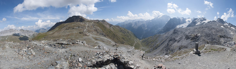 View from Stelvio Pass towards Italian side.