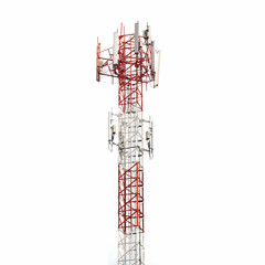 telecommunication tower isolated on white