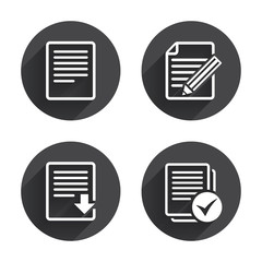 Document icons. Download file and checkbox.