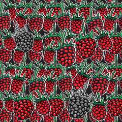 raspberry seamless pattern