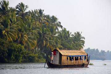 Houseboat , sightseeing boat at famous backwaters of Kerala  around Kochi on December 5, 2012 in Kochi, Kerala, India. © Alexandra Lande