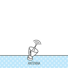 Antenna icon. Sputnik satellite sign.