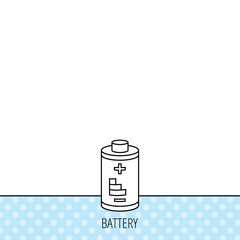 Battery icon. Electrical power sign.