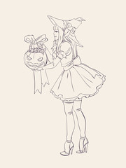 Halloween illustration.Witch