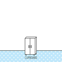 Cupboard icon. Wardrobe furniture sign.