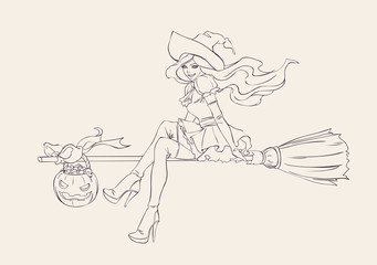 Halloween illustration.Witch
