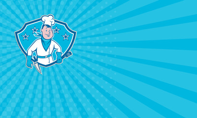 Business card Chef Cook Star Shield