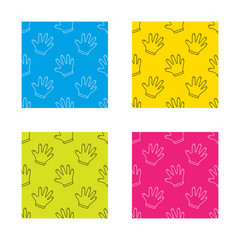 Rubber gloves icon. Latex hand protection sign.