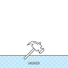Hammer icon. Repair or fix sign.