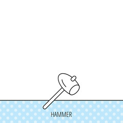 Hammer icon. Repair or fix sign.
