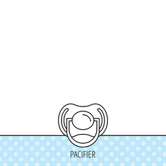 Pacifier icon. Nipple or dummy sign.