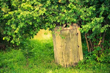 Naklejka premium Wooden Outhouse
