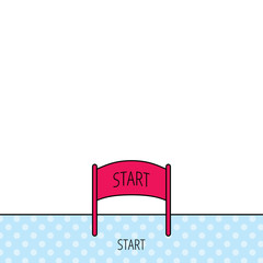 Start banner icon. Marathon checkpoint sign.